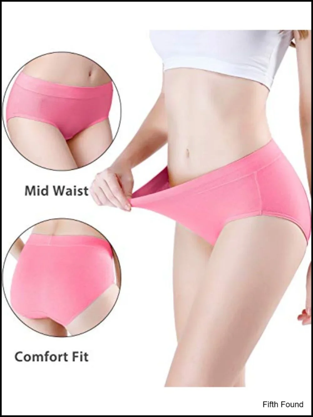 Cotton Mid Waisted Full Coverage Briefs 4 Pack Regular Plus Size
